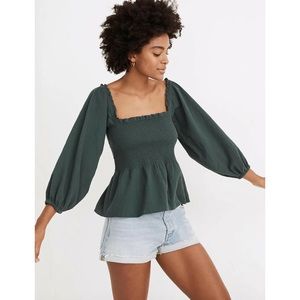 Madewell lucie smocked top